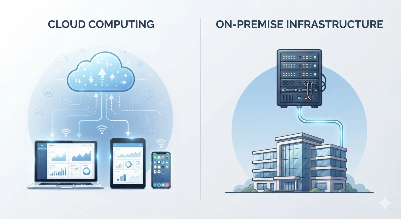 Cloud and hybrid deployment comparison for venue operations and system access.
